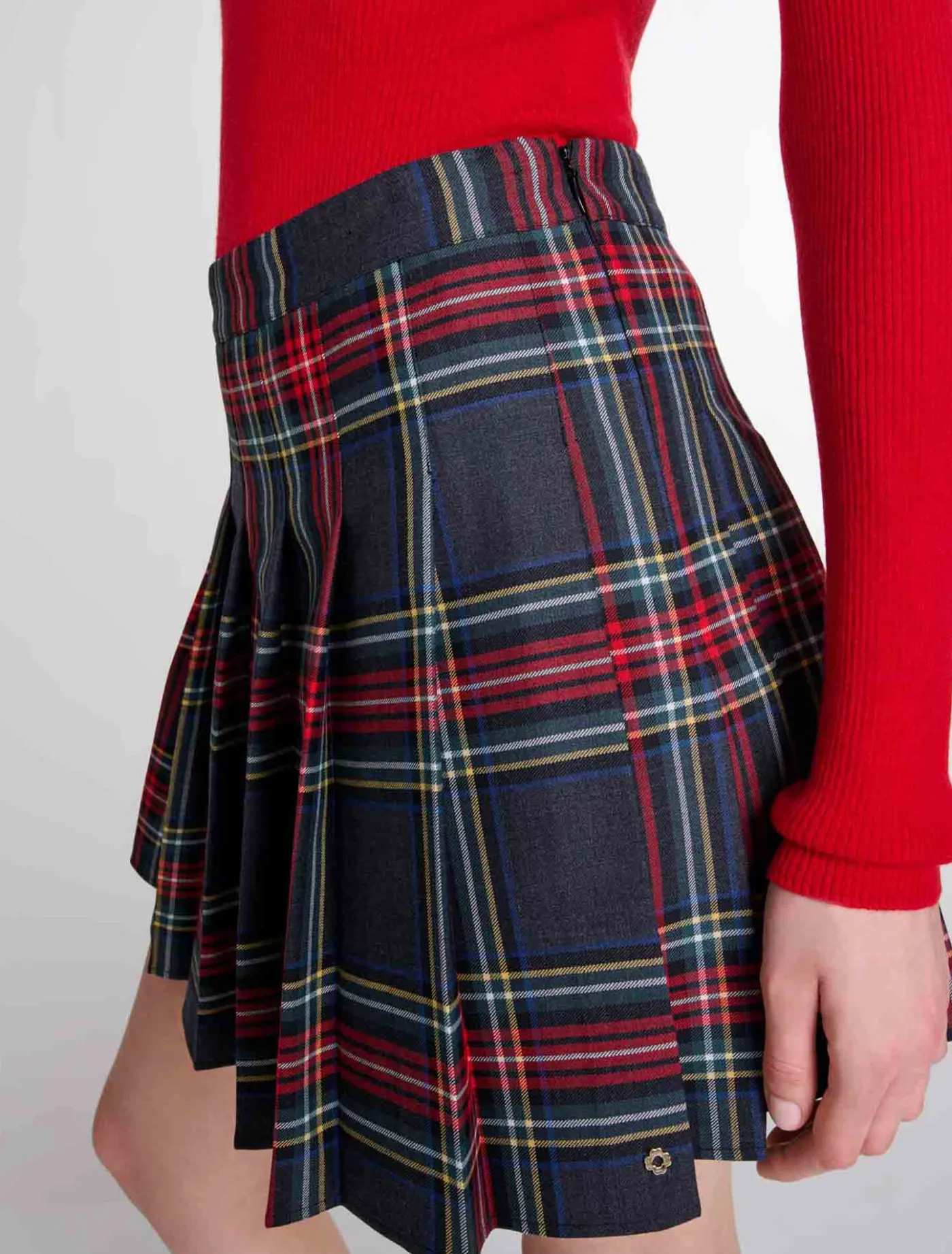 short_tartan_print_skirt_4.webp Short tartan print skirt^Maje Sale