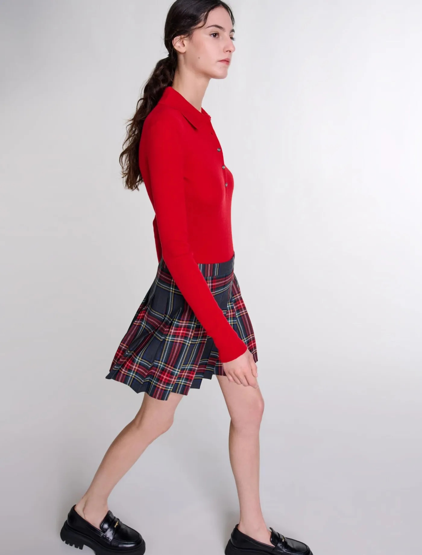 short_tartan_print_skirt_6.webp Short tartan print skirt^Maje Sale