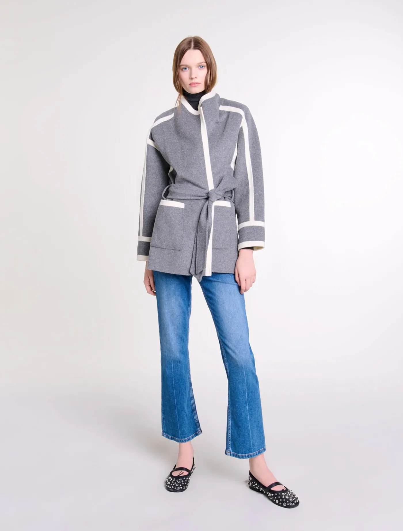 Short two-tone coat^Maje Best Sale