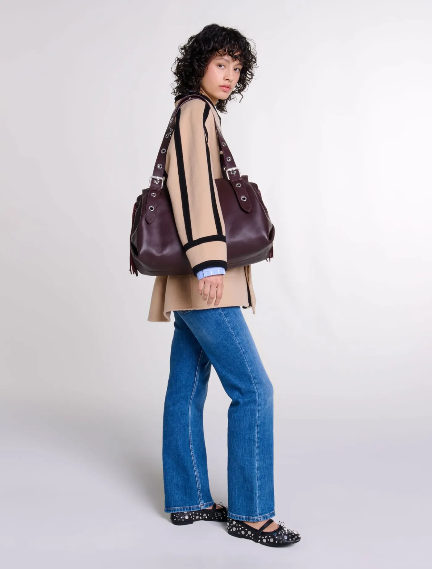 Short two-tone coat^Maje Cheap
