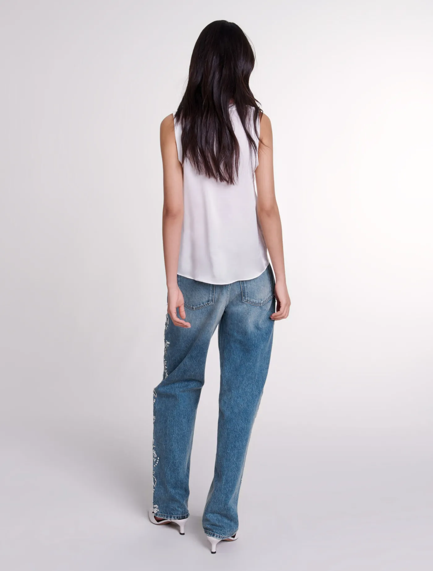 silk_tank_top_2.webp Silk tank top^Maje Fashion