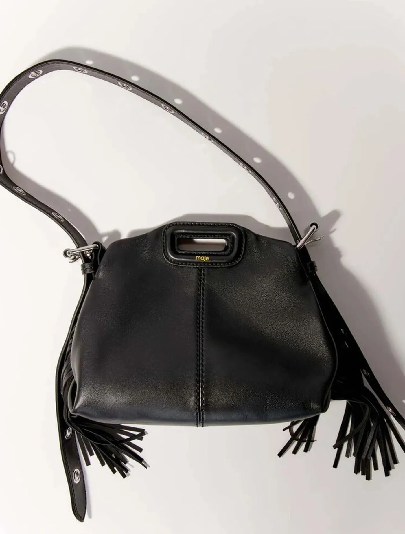 smooth_leather_mini_miss_m_bag_2.webp Smooth leather mini Miss M bag^Maje Hot