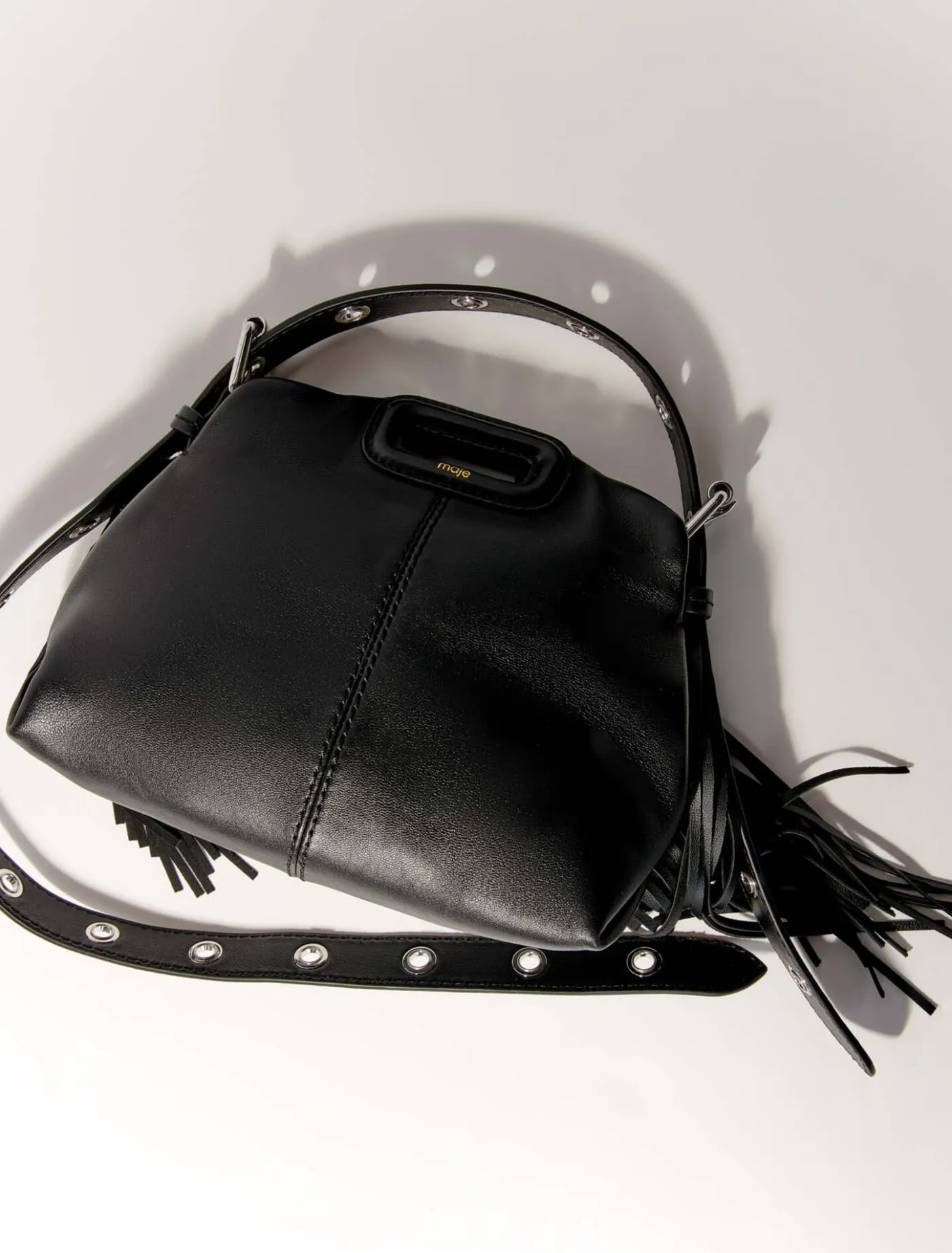 smooth_leather_mini_miss_m_bag_4.webp Smooth leather mini Miss M bag^Maje Hot