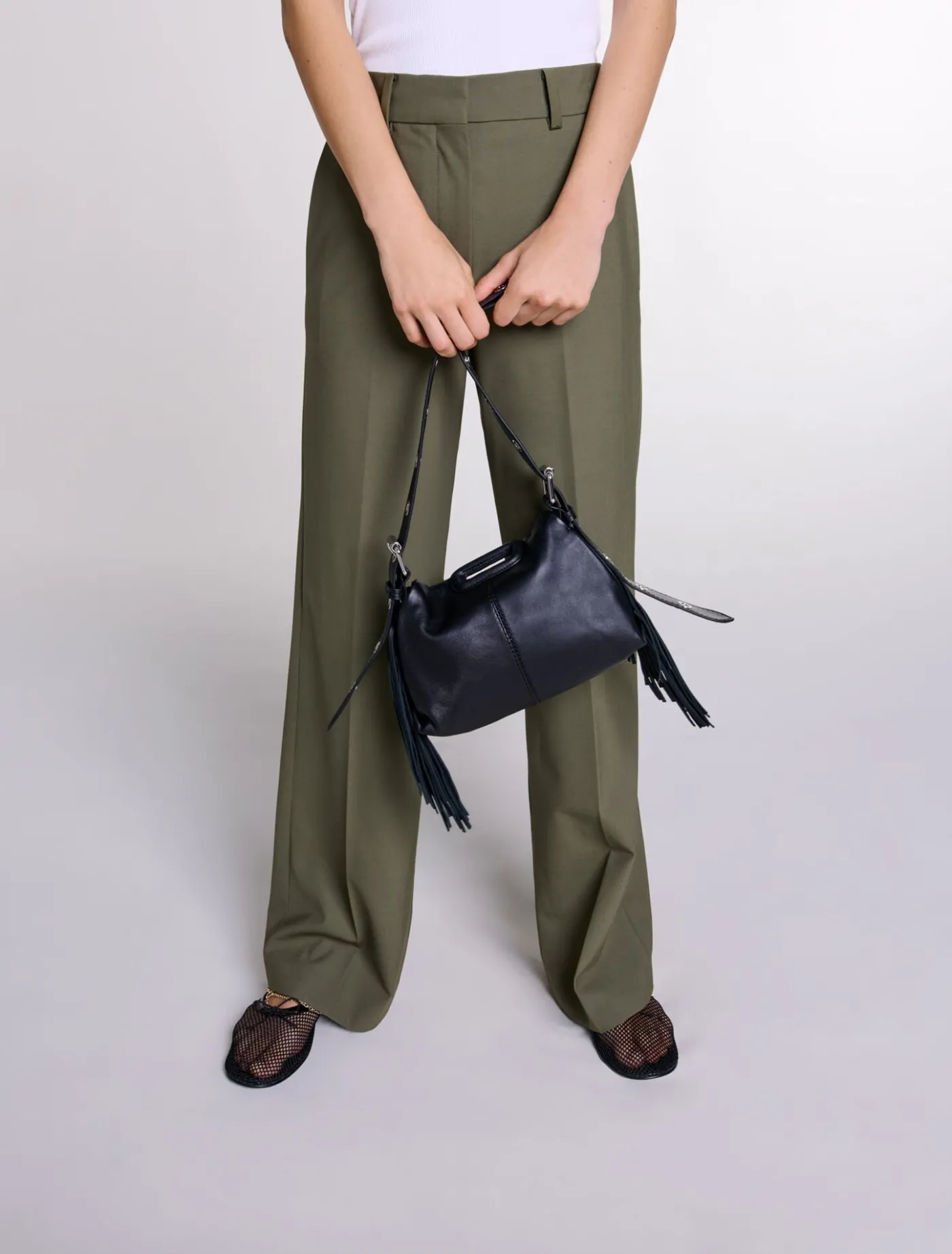 smooth_leather_mini_miss_m_bag_7.webp Smooth leather mini Miss M bag^Maje Hot