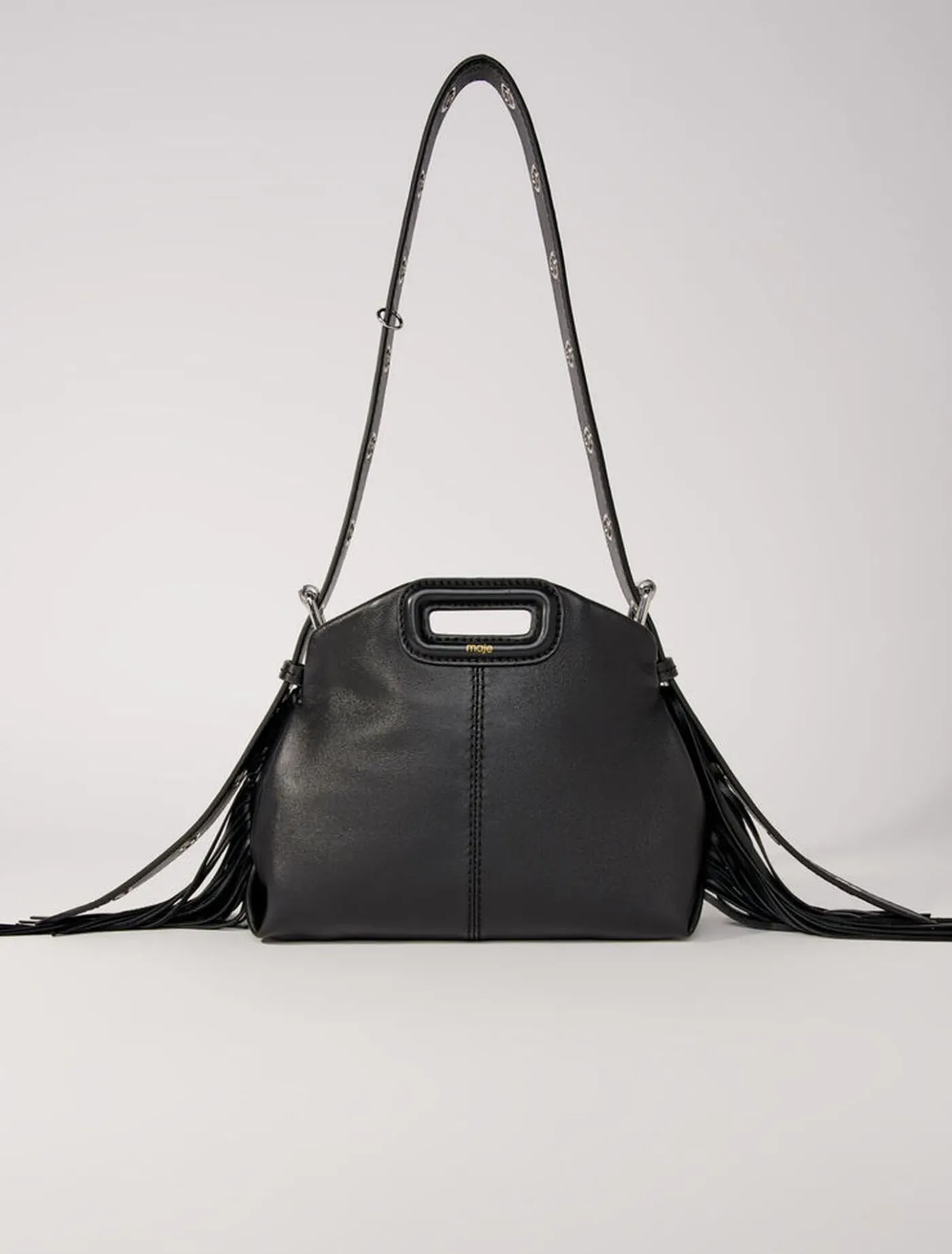 smooth_leather_mini_miss_m_bag_8.webp Smooth leather mini Miss M bag^Maje Hot