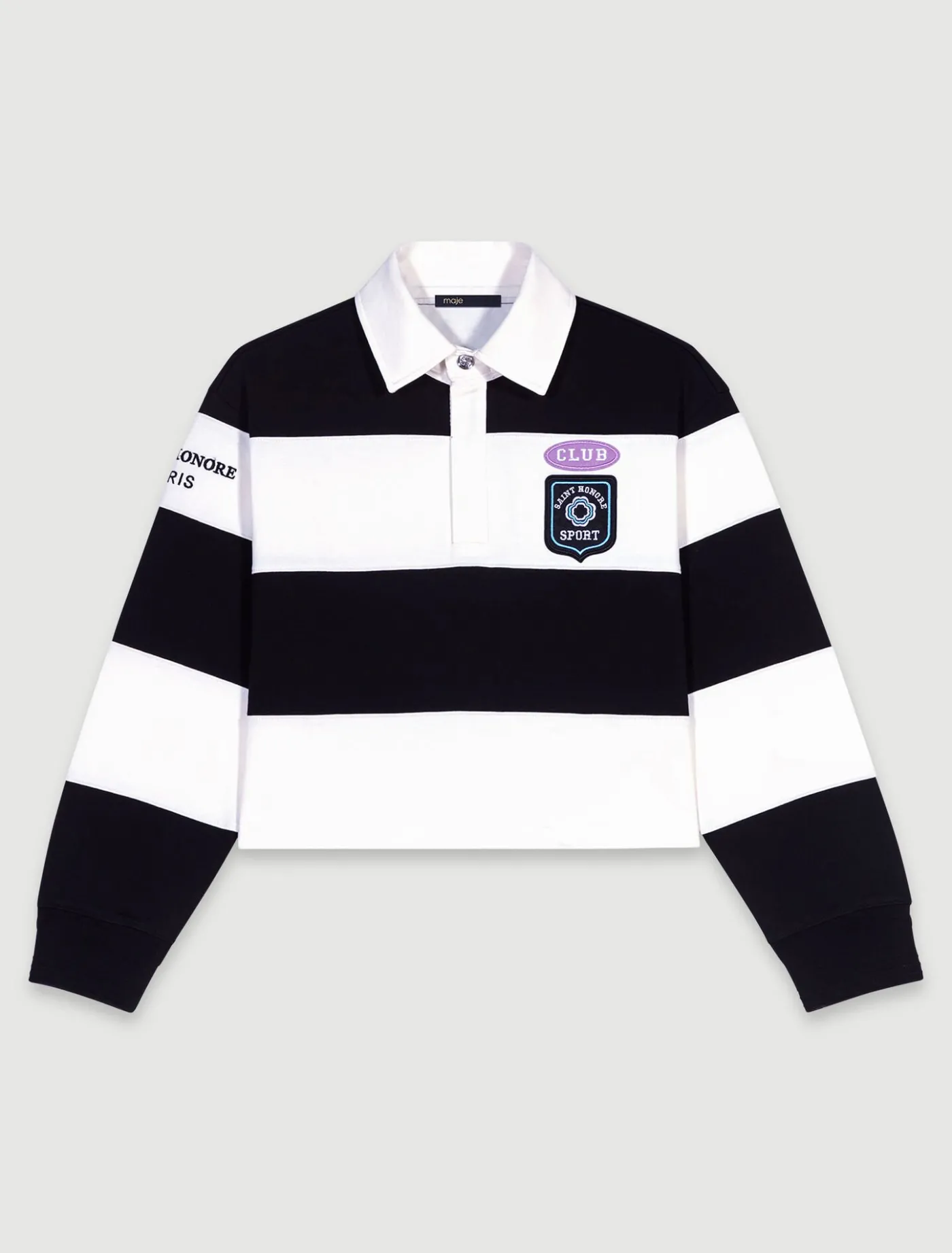 striped_and_embroidered_polo_shirt_7.webp Striped and embroidered polo shirt^Maje Outlet
