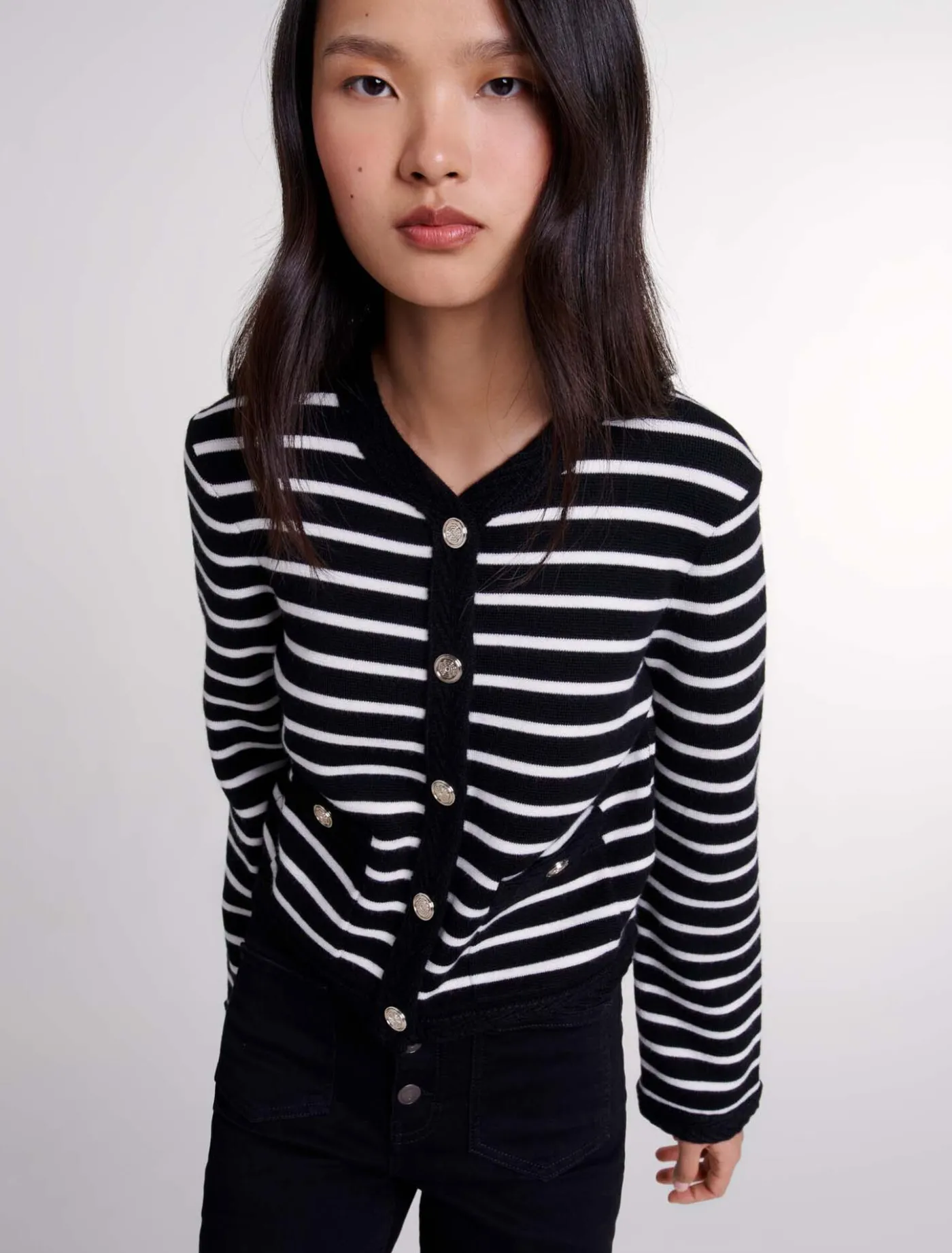 striped_cardigan_3.webp Striped cardigan^Maje Flash Sale