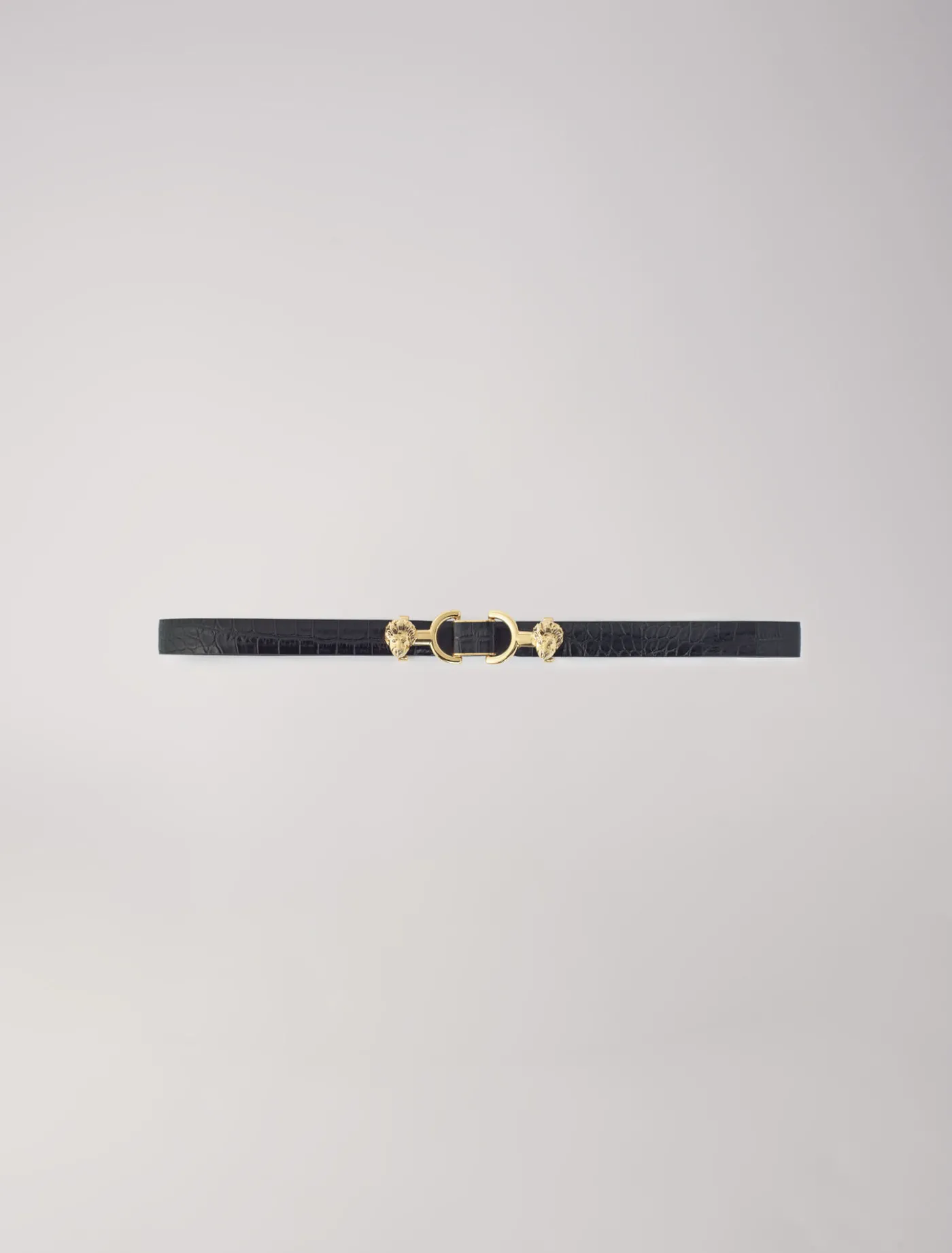 thin_leather_belt_with_lion_bit_4.webp Thin leather belt with lion bit^Maje Outlet