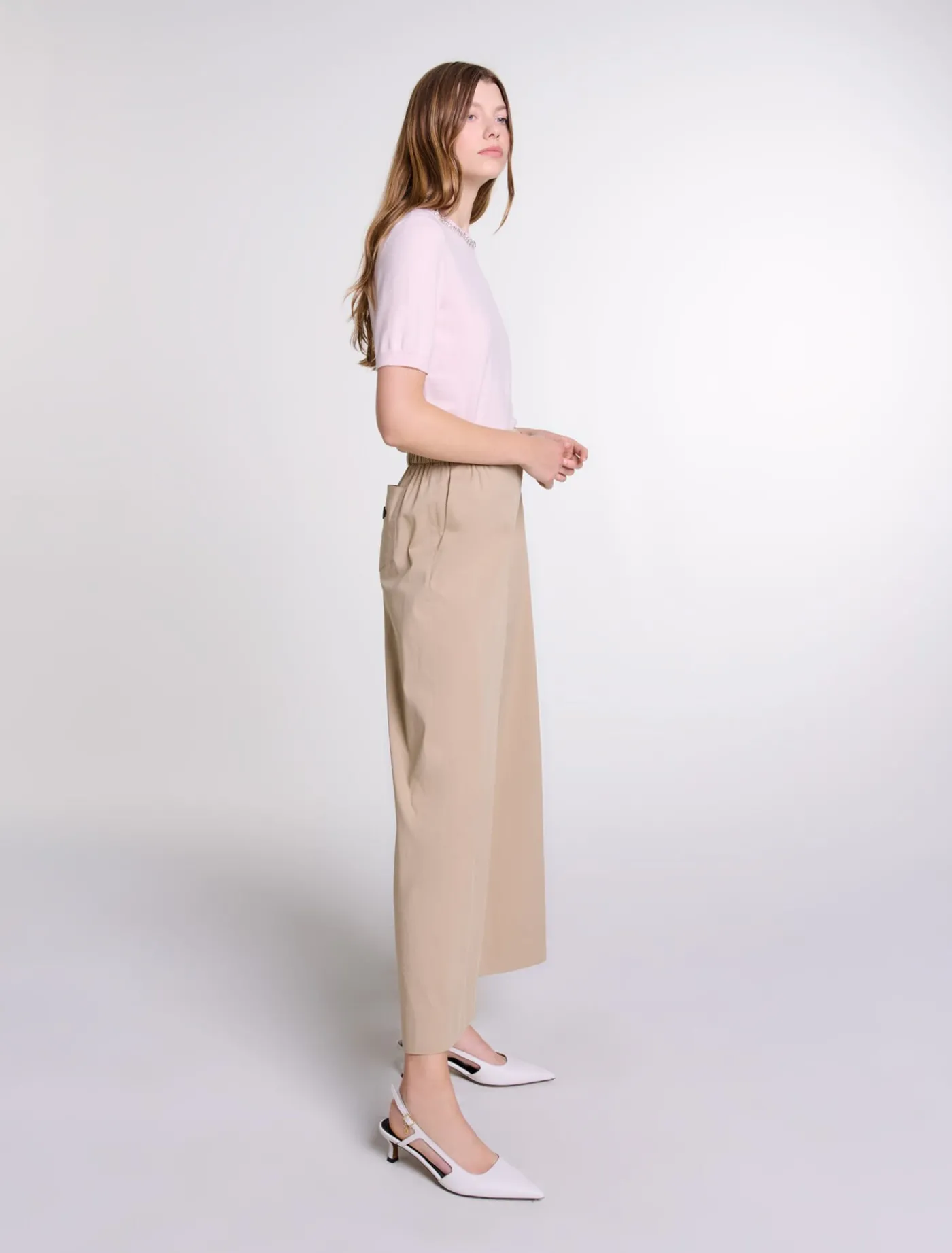 Wide-leg cotton trousers^Maje Best