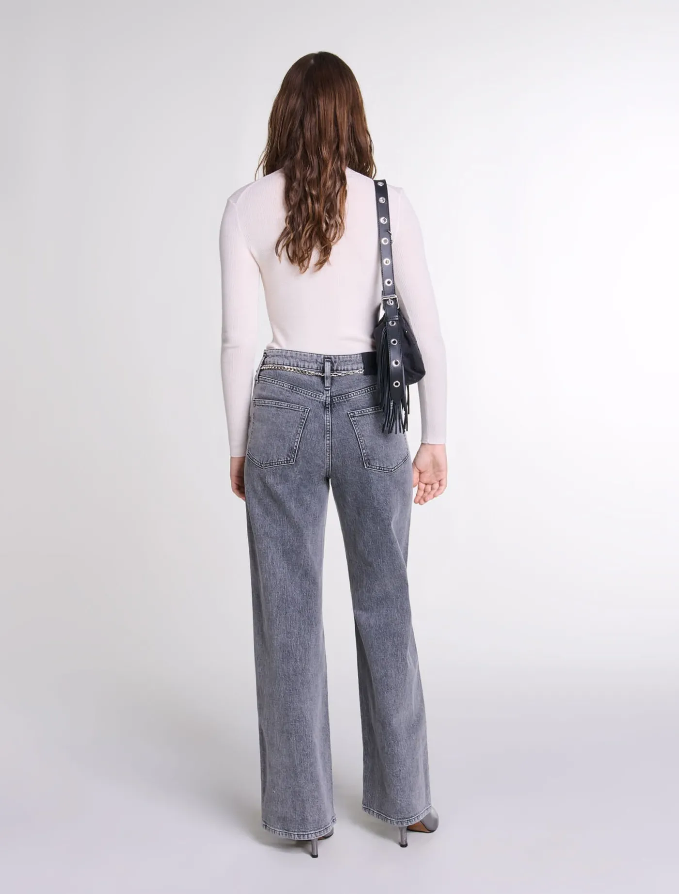 wideleg_jeans_with_chainlink_belt_2.webp Wide-leg jeans with chain-link belt^Maje Best Sale