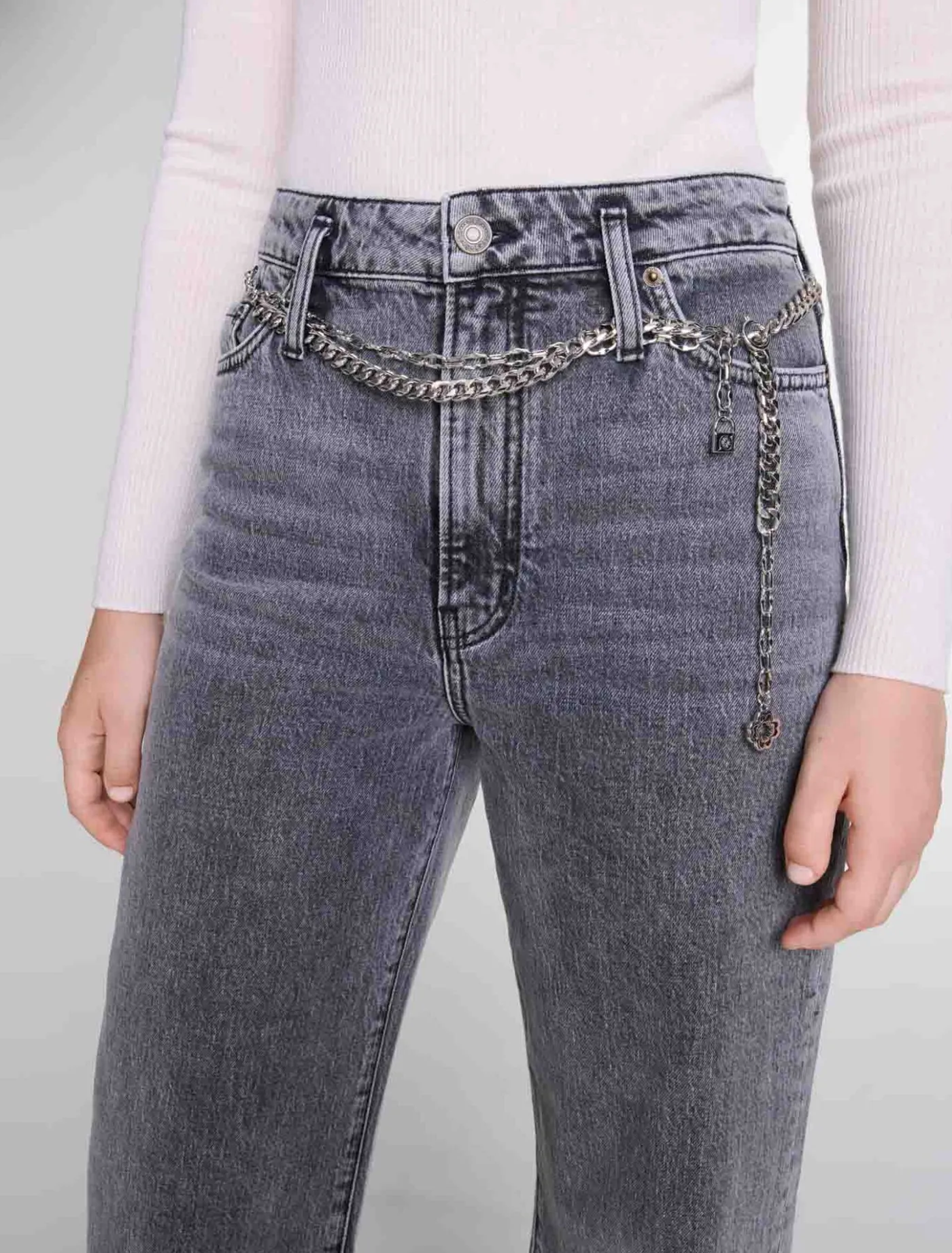 wideleg_jeans_with_chainlink_belt_4.webp Wide-leg jeans with chain-link belt^Maje Best Sale